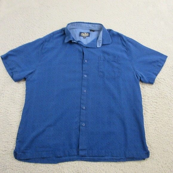 Nat Nast Men's Cotton‎ Silk Button Up Shirt Size L Blue Mafia Mob Rockabilly - Picture 1 of 8